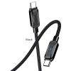 Kabel USB Kakusiga KSC-990 Type-C / Type-C 1m 60W Inteligent power off  - Czarny